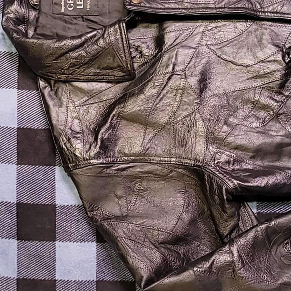 Vintage. 90s. Patchwork leather. Napoline Leather Outfitters. Bomber Jacket.  XL - Picture 6 of 16